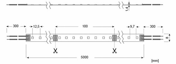 Λωρίδα LED Radium Essence 500, 5 m, 18W, 2.700K