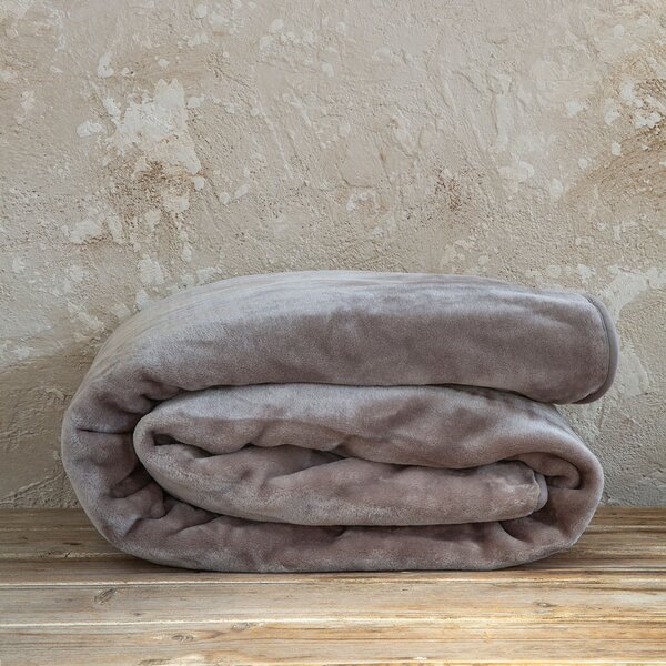 Κουβέρτα Βελουτέ Μονή (160x220) Nima Bed Linen Coperta Cigar Beige