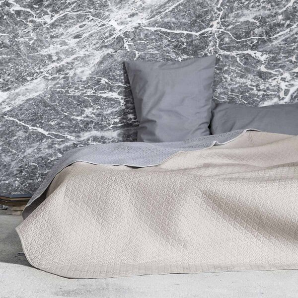 Κουβερλί Υπέρδιπλο 2 Όψεων Nima Layers Fiorire Linen/Dark Grey
