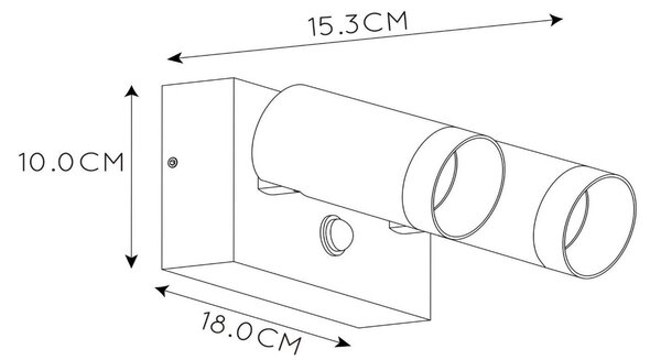 Επιτοίχιος προβολέας εξωτερικού χώρου Taylor Sensor, 2-φωτο λευκό