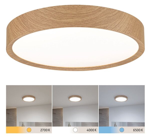Paulmann Tega LED φωτιστικό οροφής IP44 CCT ξύλο, Ξύλου, Μπάνιο, Πλαστικό, σύγχρονο
