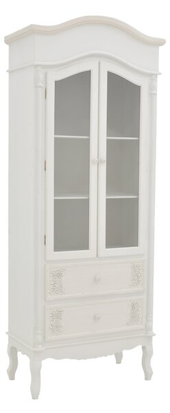 Βιτρίνα Pazlen Inart mdf σε λευκή αντικέ απόχρωση 74.5x39x190εκ