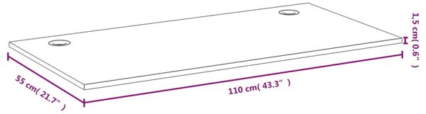 Επιφάνεια Γραφείου 110 x 55 x 1,5 εκ. από Μπαμπού - Καφέ