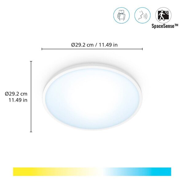 WiZ SuperSlim LED φωτιστικό οροφής CCT Ø29cm λευκό