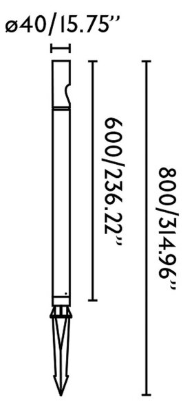 LED λαμπτήρας εδάφους με αιχμή Μπεζέλ, μαύρο, αλουμίνιο, ύψος 60 cm