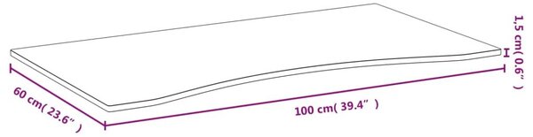 Επιφάνεια Γραφείου 100 x 60 x 1,5 εκ. από Μπαμπού - Καφέ