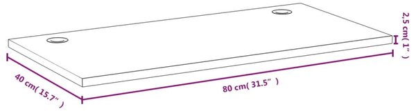 Επιφάνεια Γραφείου 80 x 40 x 2,5 εκ. από Μπαμπού - Καφέ