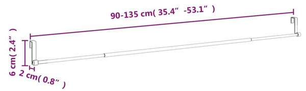 Σιδηρόδρομοι Κουρτινών 2 Τεμ. Λευκό/Ασημί 90-135 εκ. Αλουμίνιο - Ασήμι