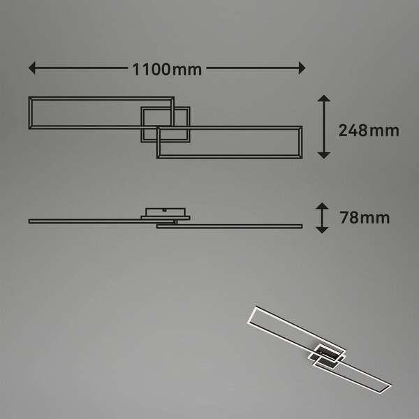 Φωτιστικό οροφής LED Frame S CCT 110x24.8cm μαύρο