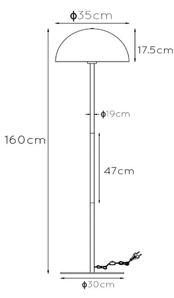 Ατσάλινο φωτιστικό δαπέδου Siemon, Ø 35 cm, πράσινο