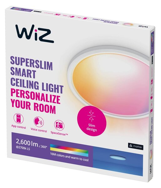 WiZ SuperSlim LED φωτιστικό οροφής RGBW Ø42cm λευκό