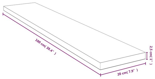 Ράφι Τοίχου 100x20x2,5 εκ. από Μπαμπού - Καφέ