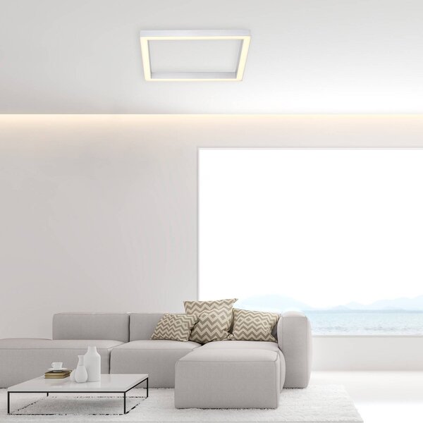 Φωτιστικό οροφής LED PURE Lines, 55 x 55 cm, ασημί, CCT, τηλεχειριστήριο