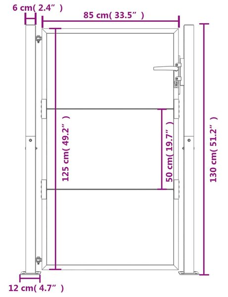 Πύλη Κήπου 105 x 130 εκ. από Ατσάλι Corten - Καφέ