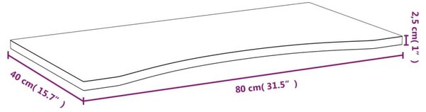 Επιφάνεια Γραφείου 80 x 40 x 2,5 εκ. από Μπαμπού - Καφέ