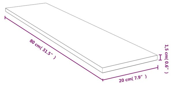 Ράφι Τοίχου 80x20x1,5 εκ. από Μπαμπού - Καφέ