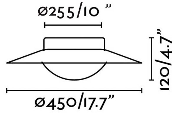 Φωτιστικό τοίχου LED Side 450, μαύρο/χρυσό, ατσάλι/γυαλί, Ø 45 cm