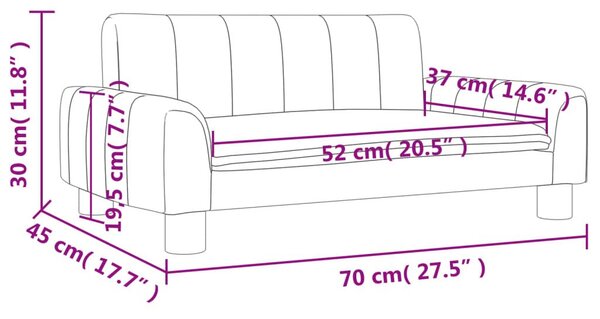 Καναπές Παιδικός Ανοιχτό Γκρι 70x45x30 εκ. από Ύφασμα - Γκρι