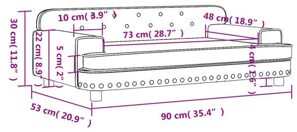 Καναπές Παιδικός Καφέ 90 x 53 x 30 εκ. από Βελούδο - Καφέ