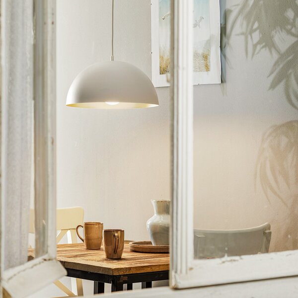Eko-Light Κρεμαστό φωτιστικό Beta σε λευκό-χρυσό, ρυθμιζόμενος, Λευκό, Σαλόνι / τραπεζαρία, Μέταλλο, σύγχρονο