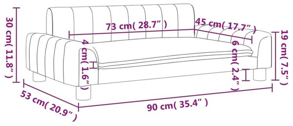 Καναπές Παιδικός Καφέ 90 x 53 x 30 εκ. από Συνθετικό Δέρμα - Καφέ