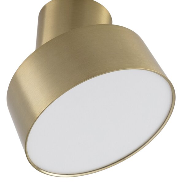 Lindby Προβολέας LED της Nivoria, Ø 14 cm, χρυσαφί, περιστρεφόμενος, Χρυσό / Ορείχαλκου, Σαλόνι / τραπεζαρία, Αλουμίνιο, σύγχρονο