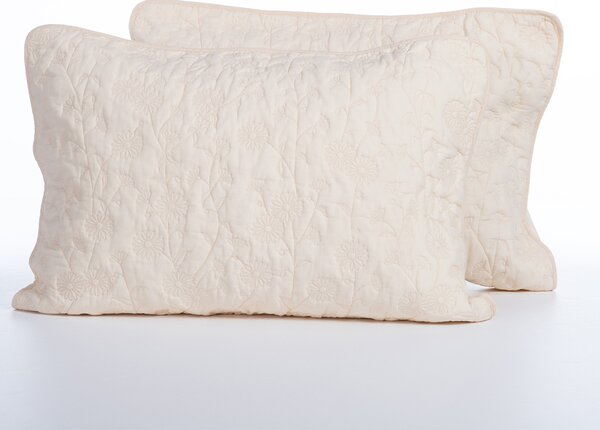 Ζεύγος Μαξιλαροθήκες Καπιτονέ (52x72) Nef-Nef Homeware Premium Zinovia Vanilla
