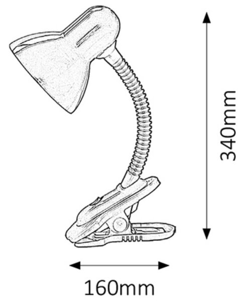Rabalux 4260 - Λάμπα με κλιπ DENNIS 1xE27/40W/230V