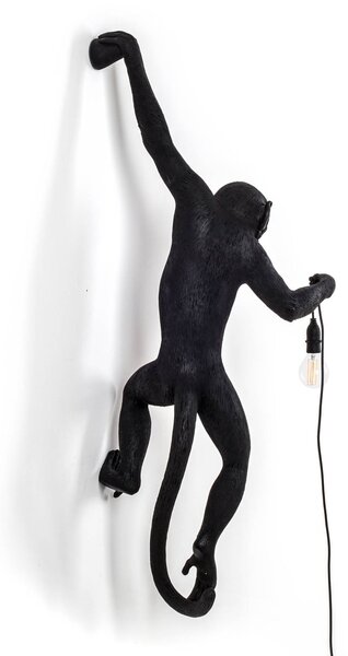 SELETTI Monkey Lamp διακοσμητικό φωτιστικό τοίχου αριστερά μαύρο