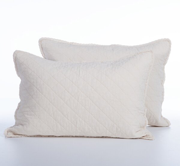 Ζεύγος Μαξιλαροθήκες Καπιτονέ (52x72) Nef-Nef Homeware Serenity Bruno Ecru