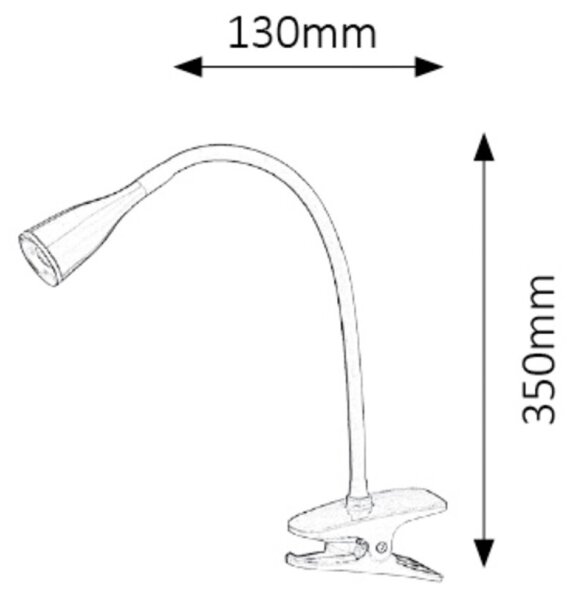 Rabalux 4196 - Επιτραπέζια λάμπα LED με κλιπ JEFF 1xLED/4,5W/230V λευκό