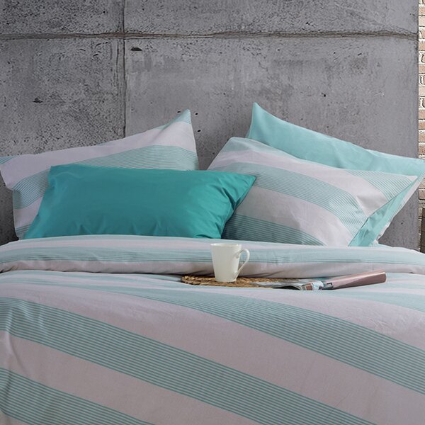 Μαξιλαροθήκη (52x72) Nef-Nef Homeware Casual Stripe Petrol