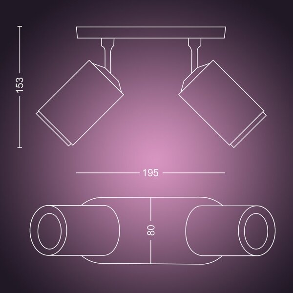 Philips 50632/31/P7 - LED RGBW Φωτιστικό σποτ Hue FUGATO 2xGU10/5,7W/230V