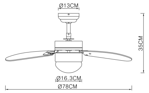 Globo 03801 - Ανεμιστήρας οροφής RIVALDO 1xE14/60W/230V