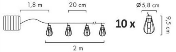 Ηλιακά λαμπάκια LED Εξωτερικού χώρου 10xLED/1xAAA 3,8 m IP44