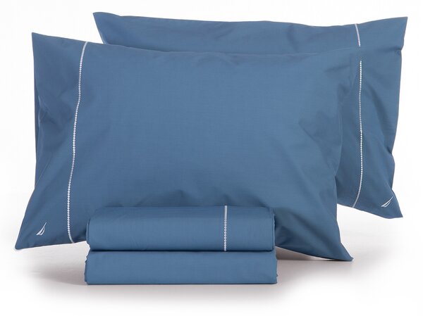Σεντόνια Διπλά (Σετ) Nautica By Nef-Nef Homeware Nau Wave Solid Μπλε