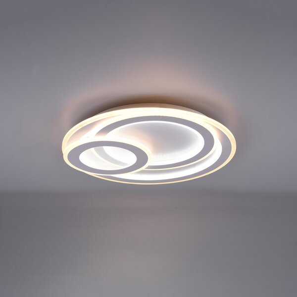 Trio Lighting Φωτιστικό οροφής LED Mita με τηλεχειριστήριο, CCT, στρογγυλό, ρυθμιζόμενος, Λευκό, Σαλόνι / τραπεζαρία, Μέταλλο, σύγχρονο