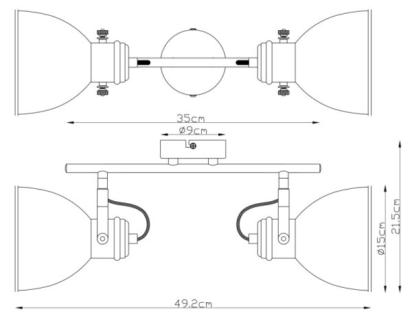 Globo 54018-2 - Φωτιστικό σποτ WIHO 2xE27/40W/230V