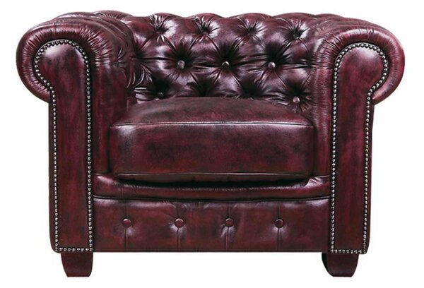 Πολυθρόνα CHESTERFIELD 689 Δέρμα Antique Red 103x92x72cm