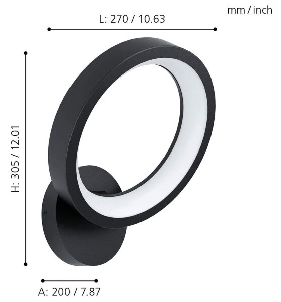 Eglo 99028 - LED RGB Φωτιστικό τοίχου dimmer MARGHERA-C LED/16W/230V