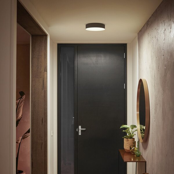 Philips Hue Φωτιστικό οροφής Enrave LED 26.1cm μαύρο, ρυθμιζόμενος, Μαύρο, Σαλόνι / τραπεζαρία, Μέταλλο, σύγχρονο