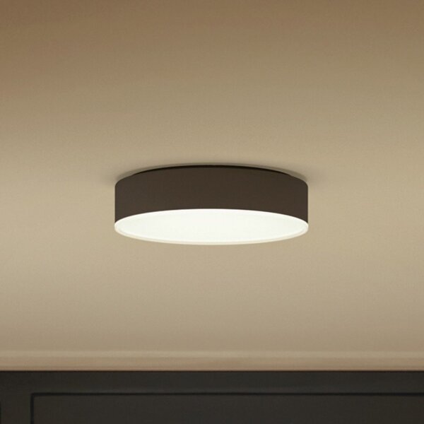 Philips Hue Φωτιστικό οροφής Enrave LED 26.1cm μαύρο, ρυθμιζόμενος, Μαύρο, Σαλόνι / τραπεζαρία, Μέταλλο, σύγχρονο