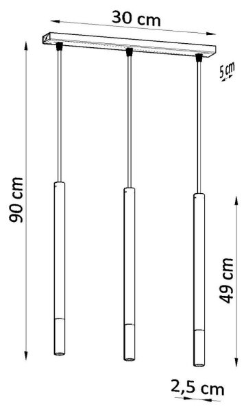 Κρεμαστό πολύφωτο με σύρμα MOSAIC 3xG9/12W/230V μαύρο/χρυσαφί