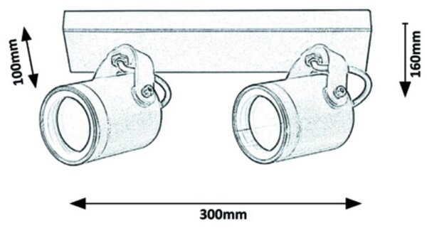 Rabalux - Φως σποτ τοίχου εξωτερικού χώρου 2xGU10/35W/230V IP44