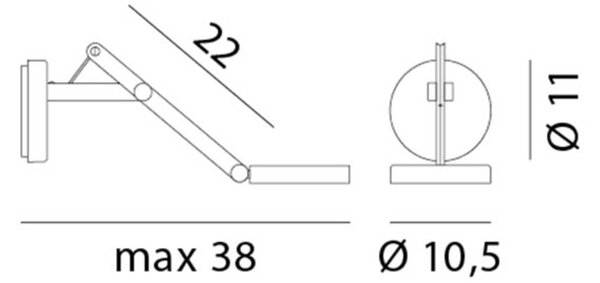 Rotaliana String W0 DTW φωτιστικό τοίχου μαύρο