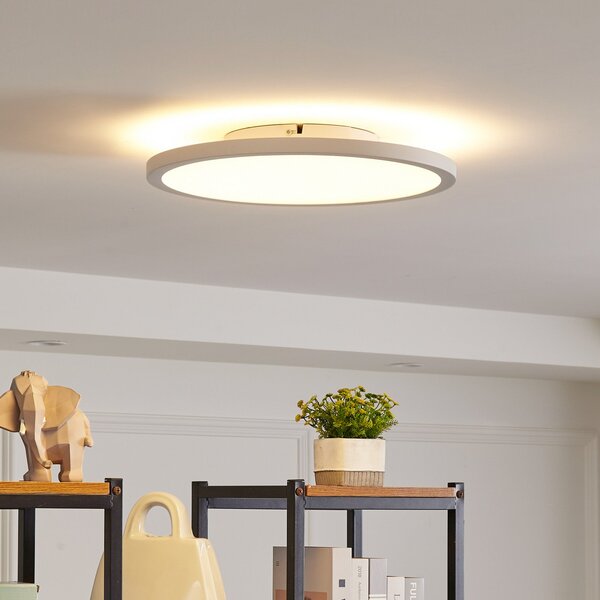 Arcchio Φωτιστικό οροφής LED Brenda, Ø 40 cm, CCT, τηλεχειριστήριο, ρυθμιζόμενος, Λευκό, Σαλόνι / τραπεζαρία, Πλαστικό, σύγχρονο