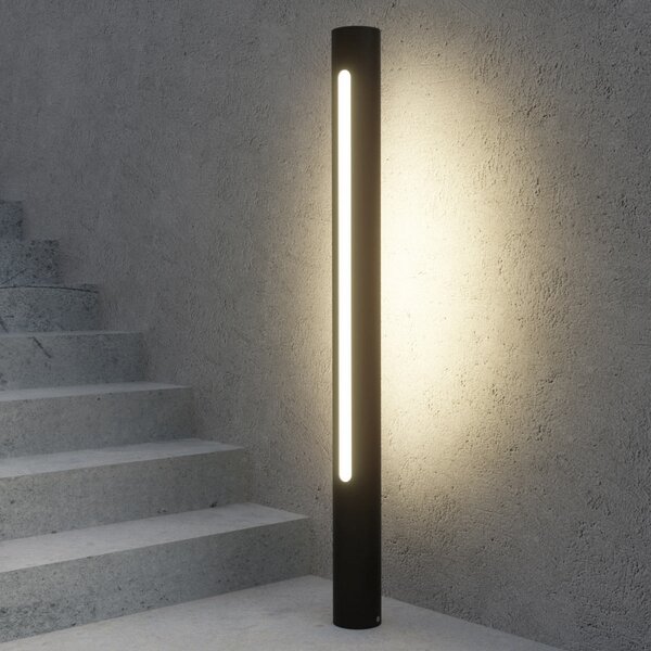 Lucande Λαμπτήρας προβολής LED Tomas, 75 cm, σκούρο γκρι, IP54, Γκρι, Αλουμίνιο, σύγχρονο