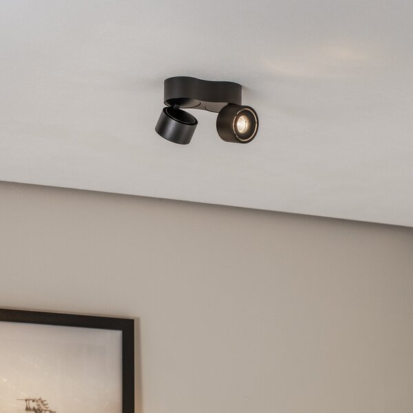 Arcchio LED-Deckenstrahler Rotari, 1240lm, 2-flg., μαύρο, ρυθμιζόμενος, Μαύρο, Σαλόνι / τραπεζαρία, Αλουμίνιο, σύγχρονο