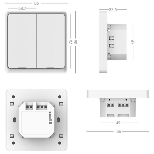 Immax NEO 07513L - Διπλός διακόπτης SMART 230V Wi-Fi Tuya