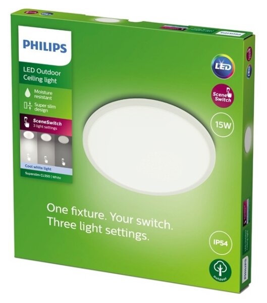 Philips - Φωτιστικό εξωτερικού χώρου dimming LED SUPERSLIM LED/15W/230V IP54 λευκό